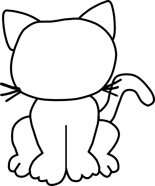 Cat Outline Clip Art - Sad Clip Art Cat (498x598)