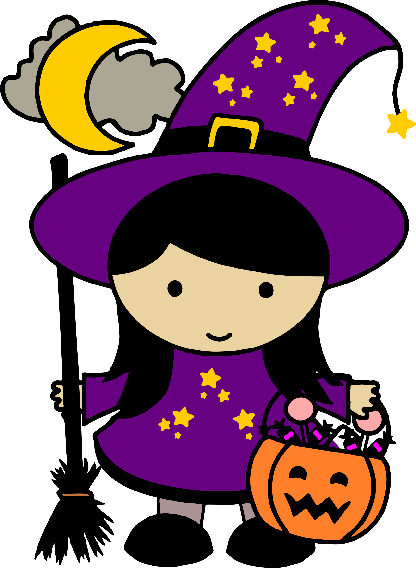 Clipart - Cute Halloween Witch Clip Arts - (1698x2316) Png Clipart Download...