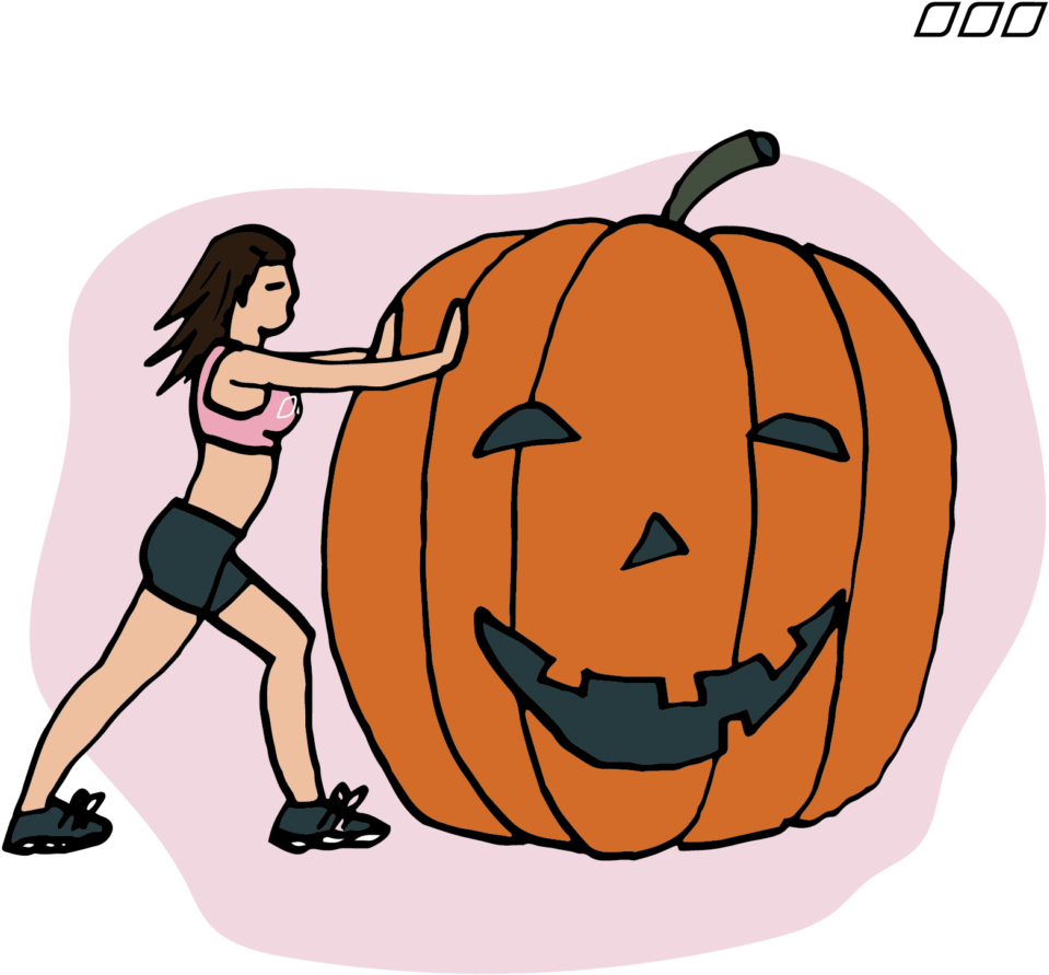 Creepy Calf Stretches - Jack-o'-lantern (1024x1024)