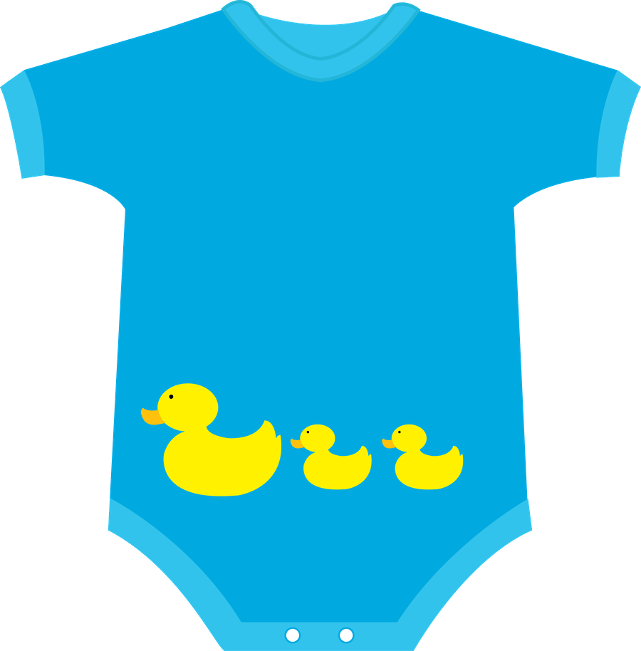 Clip Art - Blue Baby Onesie Clipart (900x914)