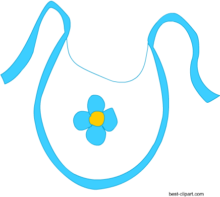 Baby Bib In Blue Color, Free Clip Art - Bib (450x450)