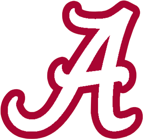 Logo University Of Alabama Crimson Tide White A - Alabama Crimson Tide Football (500x500)