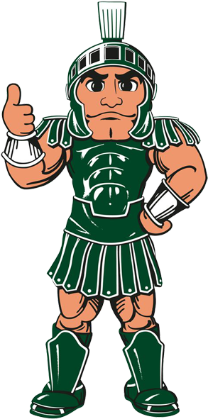 Michigan State Spartans Render Logo - Michigan State Mascot Logo (383x630)
