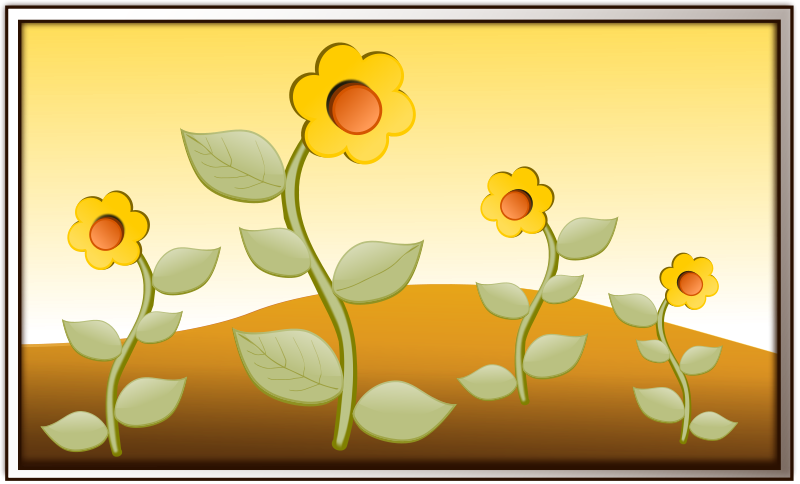 Free Flowers In Field - Garden Clip Art (800x484)