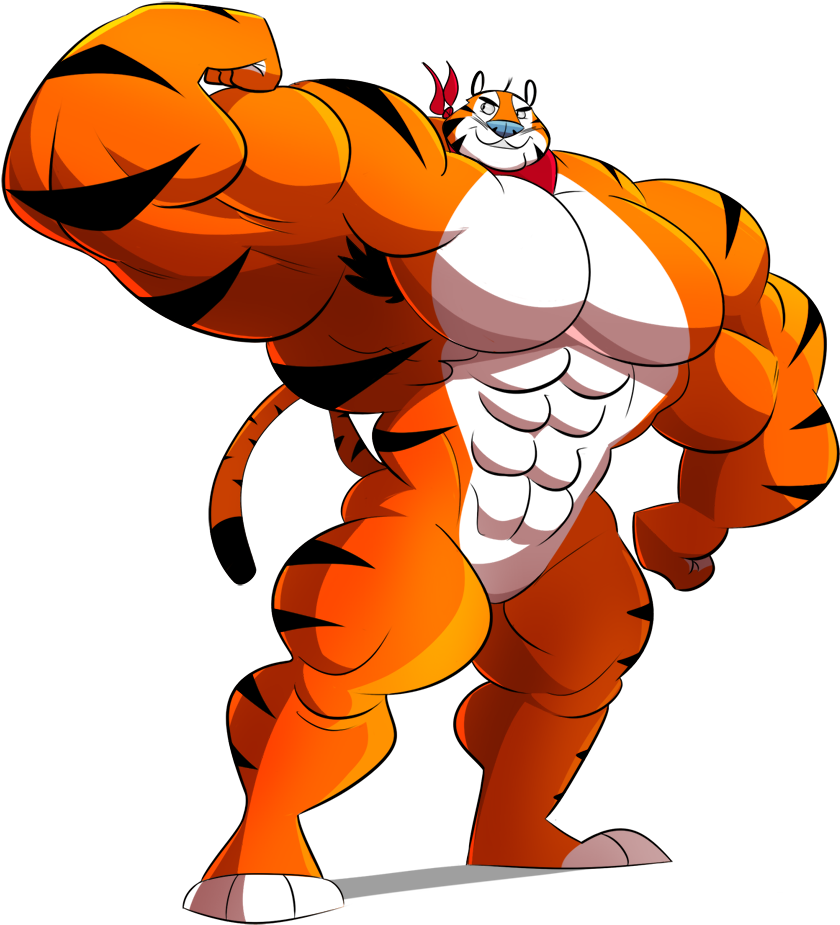 Tony The Tiger Frosted Flakes Breakfast Cereal - Tony The Tiger Muscles (900x1126)