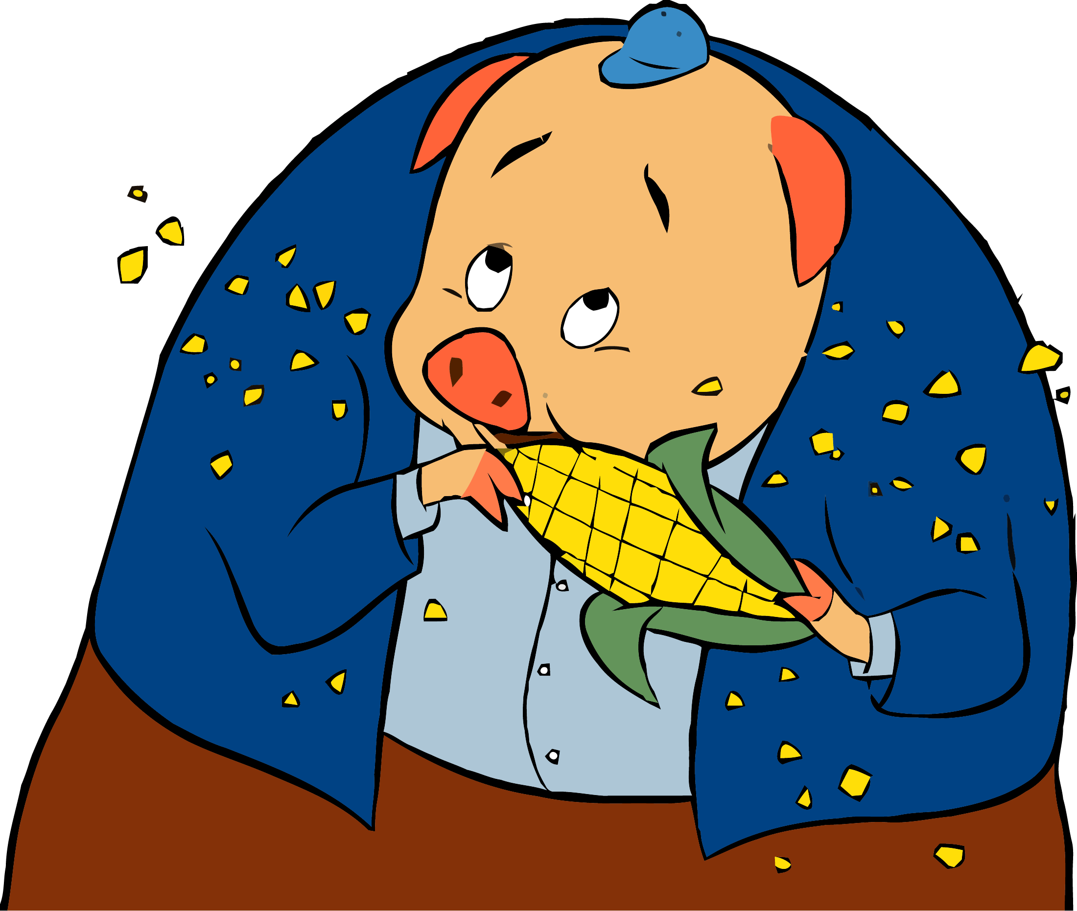 Chicken Little Pig Corn Clipart Png - Portable Network Graphics (2200x1862)