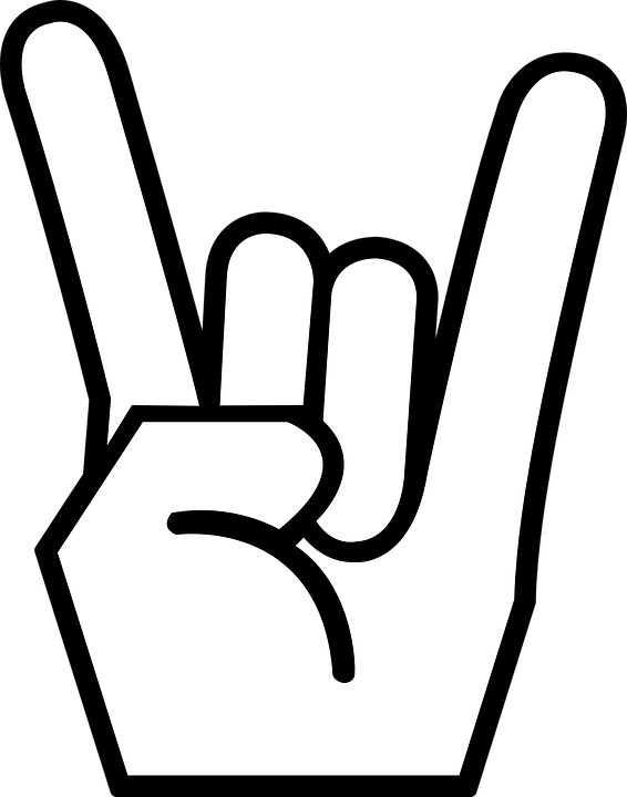Korn Clipart Easy - Rock N Roll Sign (566x720)