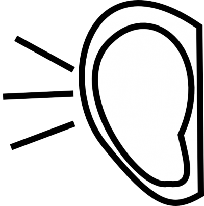 Right Ear Clip Art At Clker Vector Clip Art - Listening Clipart Black And White (400x404)