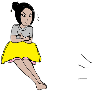 Girl, Character, Watch Tv, Control - Watch Tv Cartoon Pixabay (393x340)