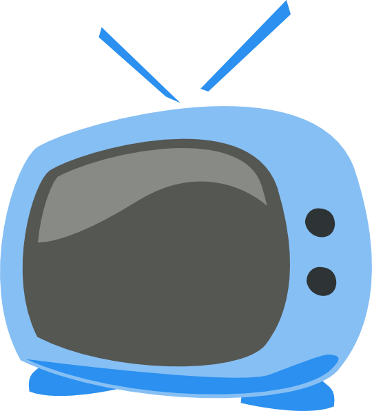 Blue Cartoon Tv Clip Art - Tv Cartoon Png (540x597)