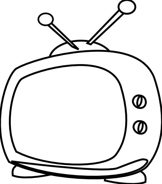 Tv - Clipart - Black - And - White - Black And White Pictures Of Tv (532x603)