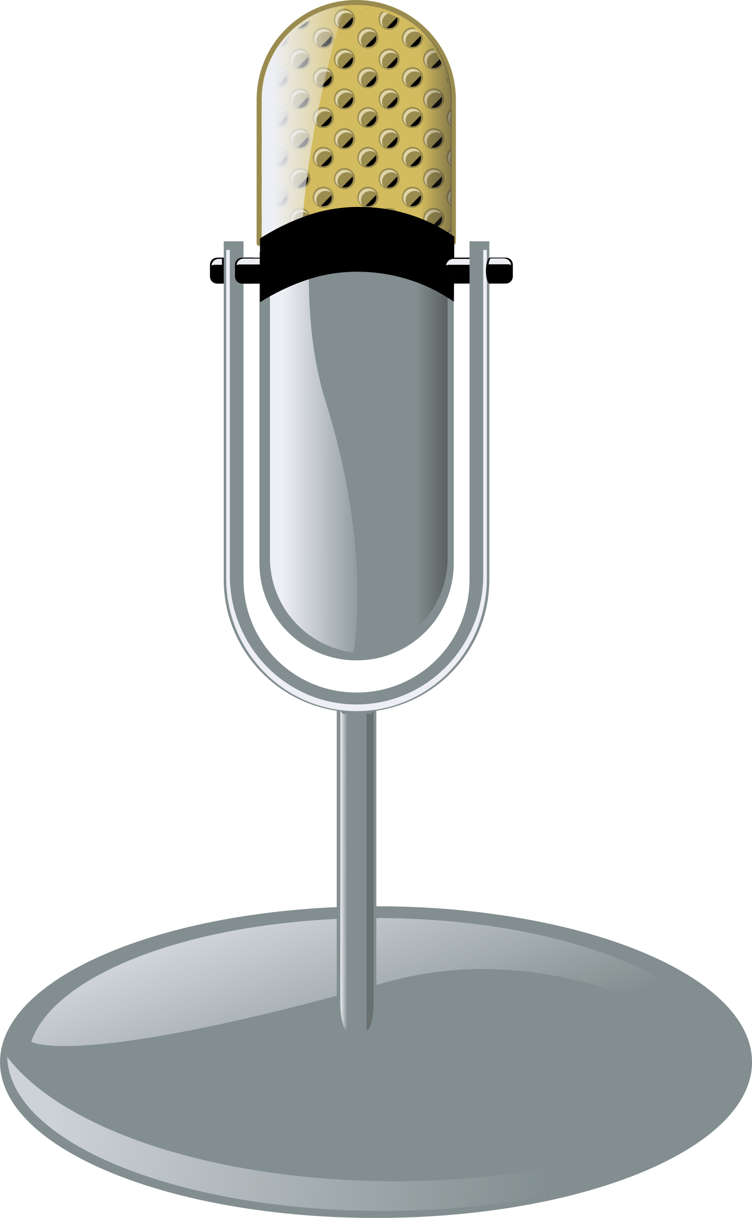 Old Microphone Cleanup Style - Microphone Clip Art (1482x2400)
