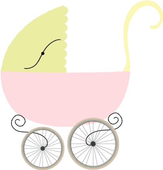 Retro Pram Image - Clip Art (681x691)