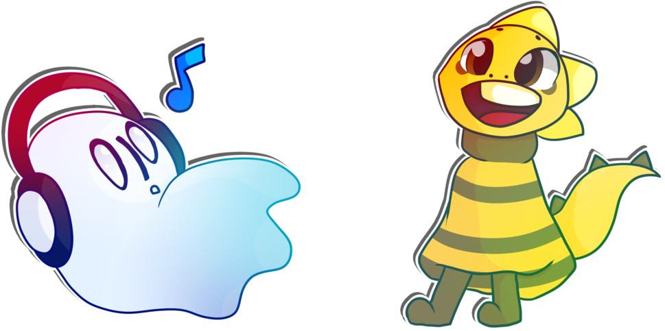 Napstablook And Monster Kid By Blue-rainfall - Cartoon (1024x618)