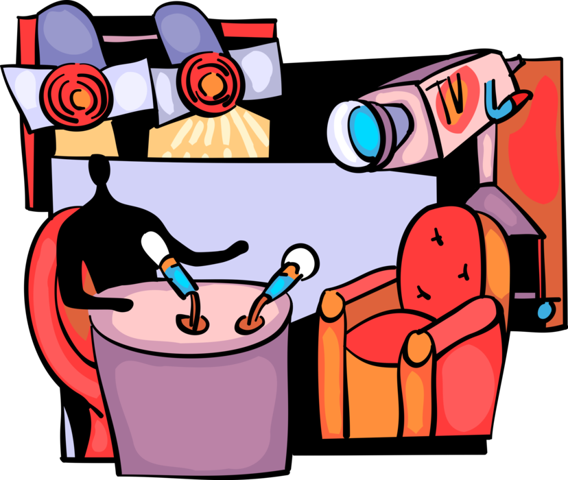 Vector Illustration Of Talk Show Host Ready To Go On - Talk Show Host Clipart (828x700)