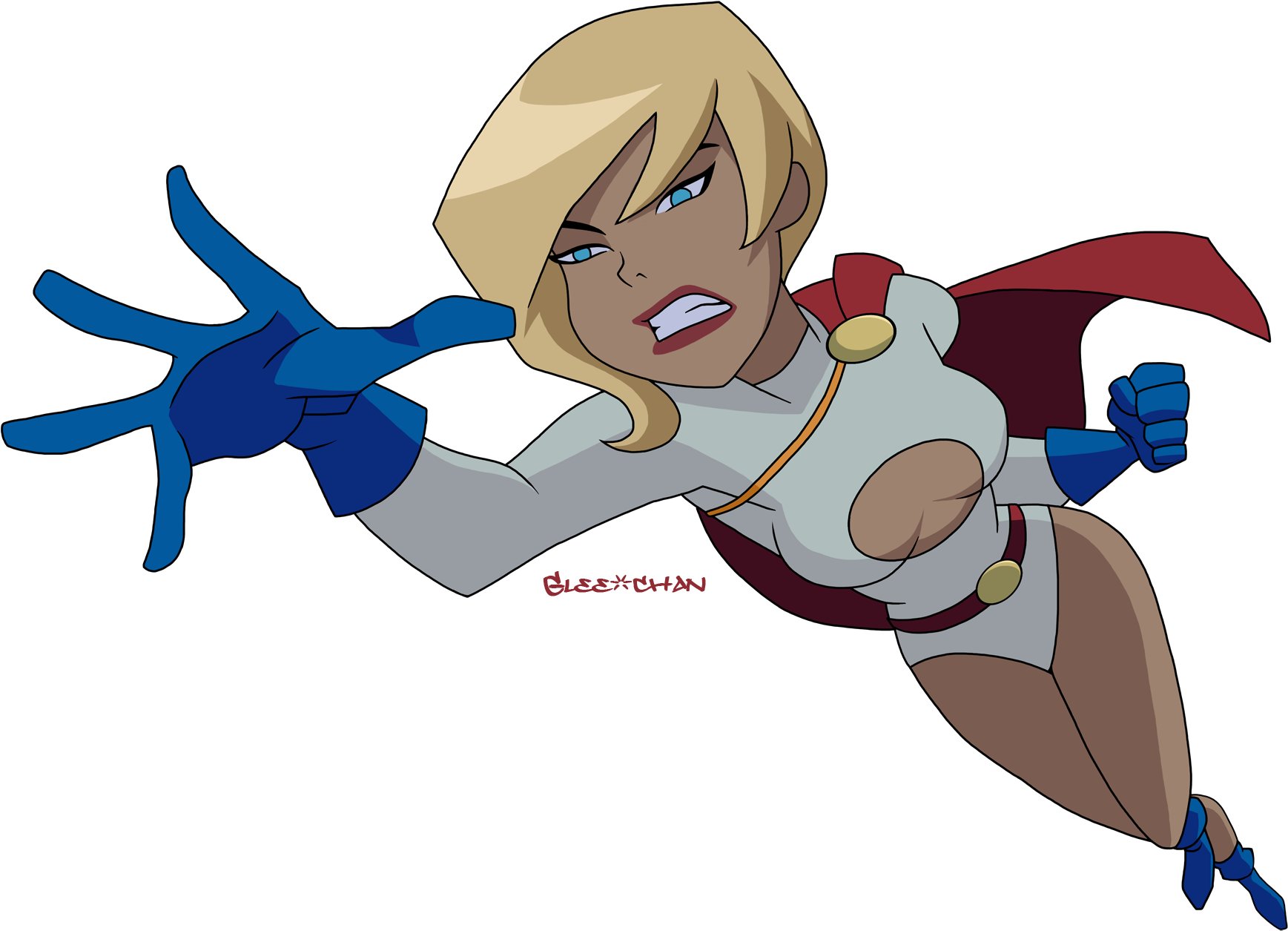 Power Girl By Glee-chan - Justice League Unlimited Power Girl (1800x1296)