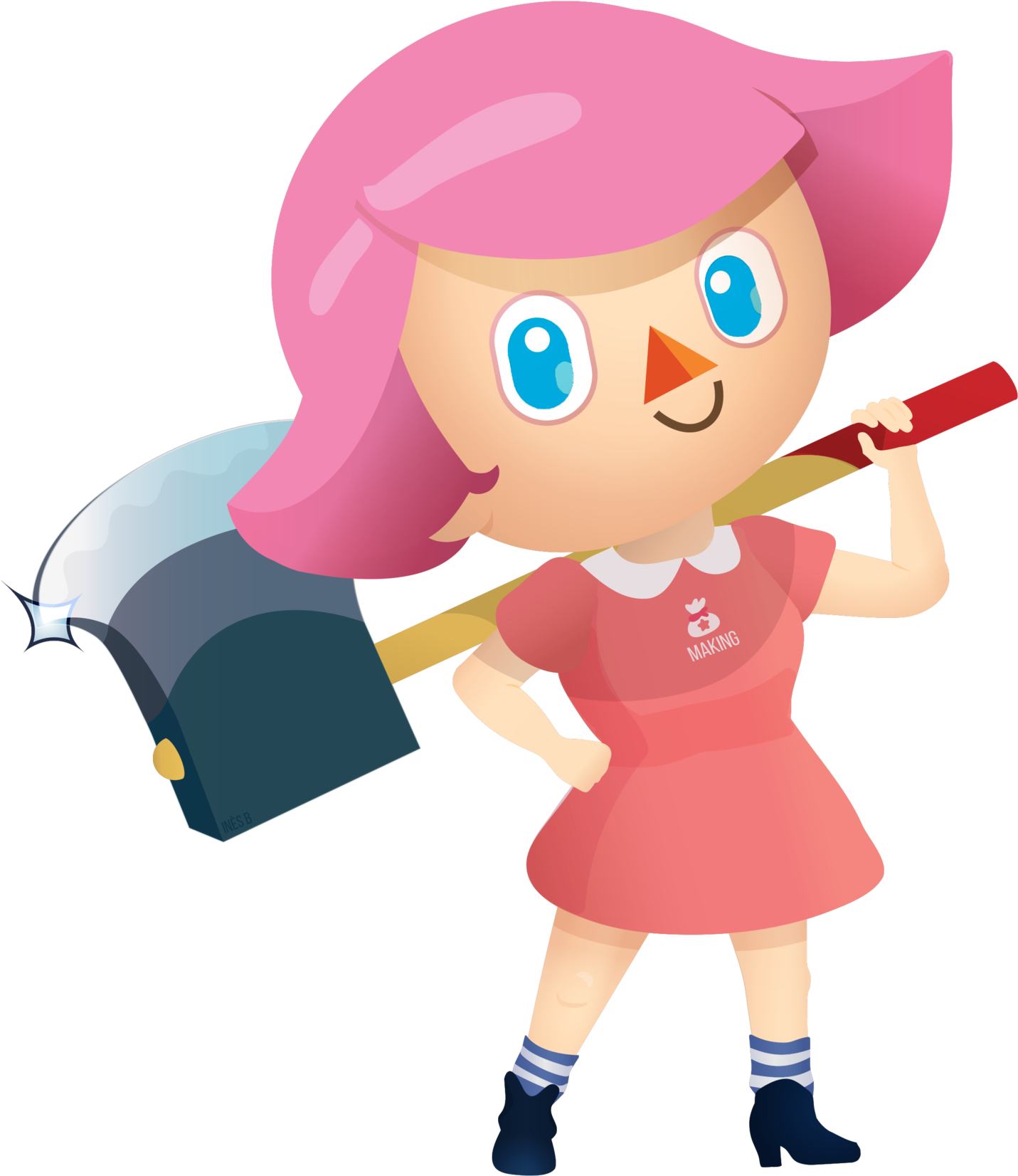 Animal Crossing Villager Girl Fan Art By Beldgey - Animal Crossing: New Leaf (1600x2263)