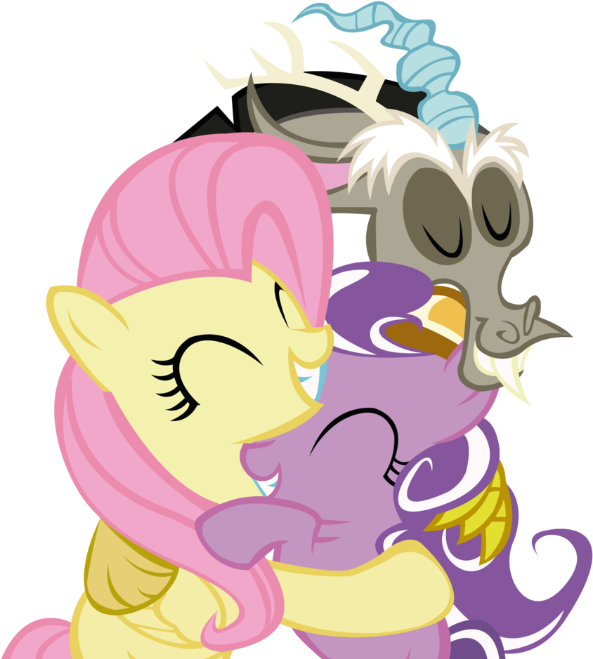 Family Portrait By Shy-n - My Little Pony Discord And Fluttershy Family (1024x1024)