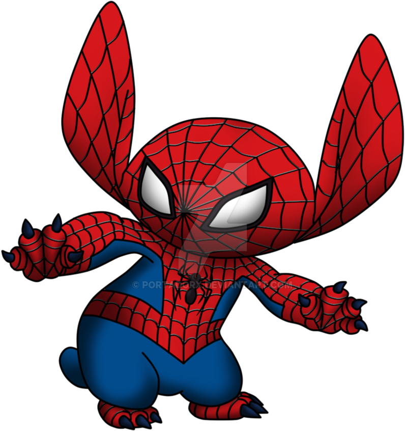 Spider-man Stitch By Portadorx - Stitch As Spider Man (894x893)