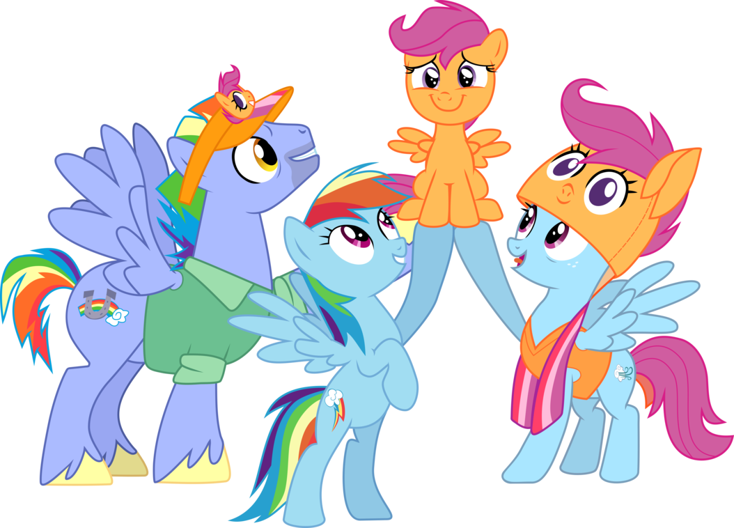 Extended Rainbow Family By Frownfactory - Download Wallpaper My Little Pony (1054x758)