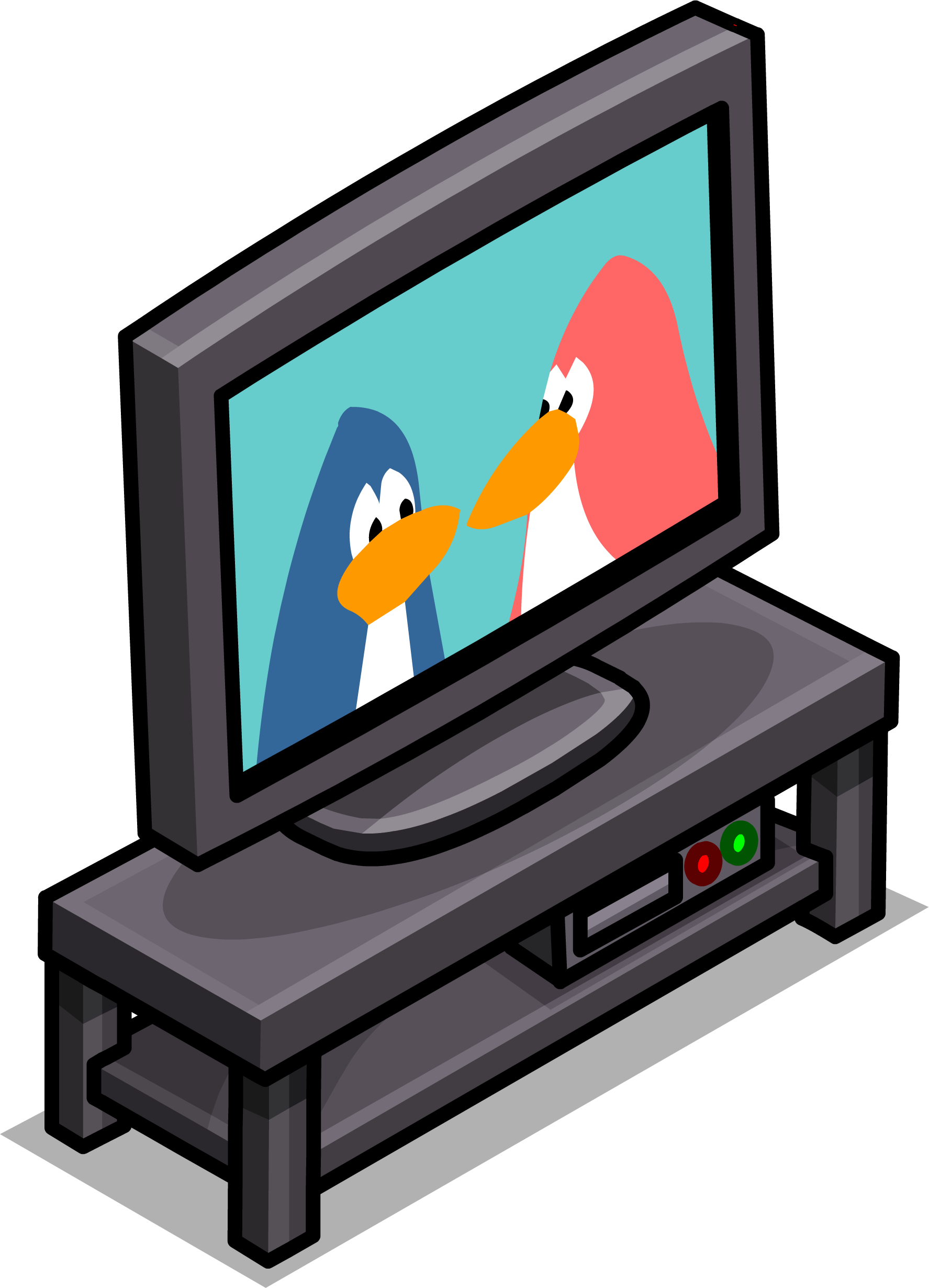 Black Tv Stand Sprite 045 - Tv On A Stand Clipart (1775x2460)