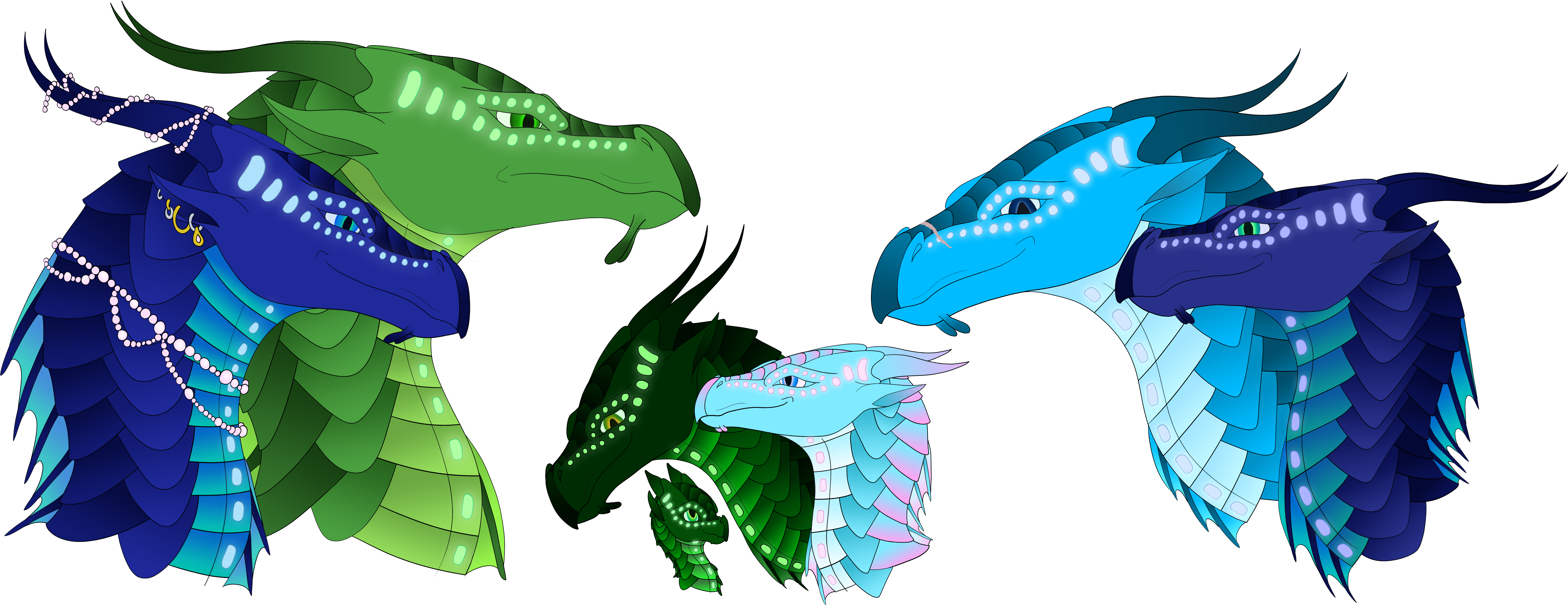 Tsunami's Family By Xthedragonrebornx Tsunami's Family - Illustration (9658x3600)