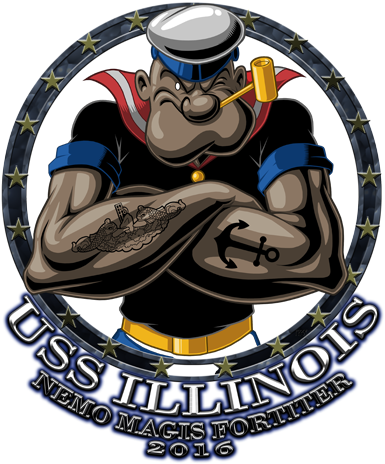 Get The Original Uss Illinois Popeye Shirt Designed - Popeye Logo (428x496)