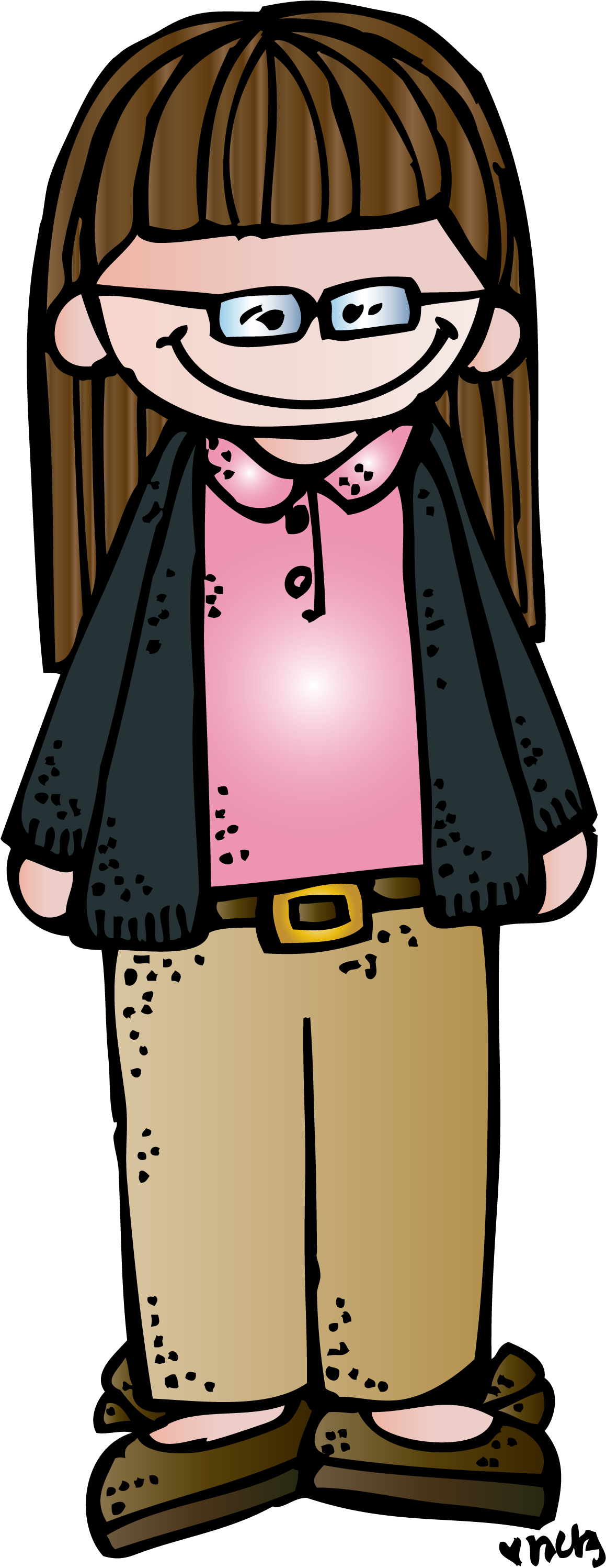 Girl W Glasses Melonheadz 13 Colored (1188×3000) - Melonheadz Glasses (1188x3000)