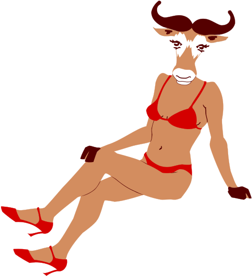 Free Gnu Pin-up - Illustration (566x800)