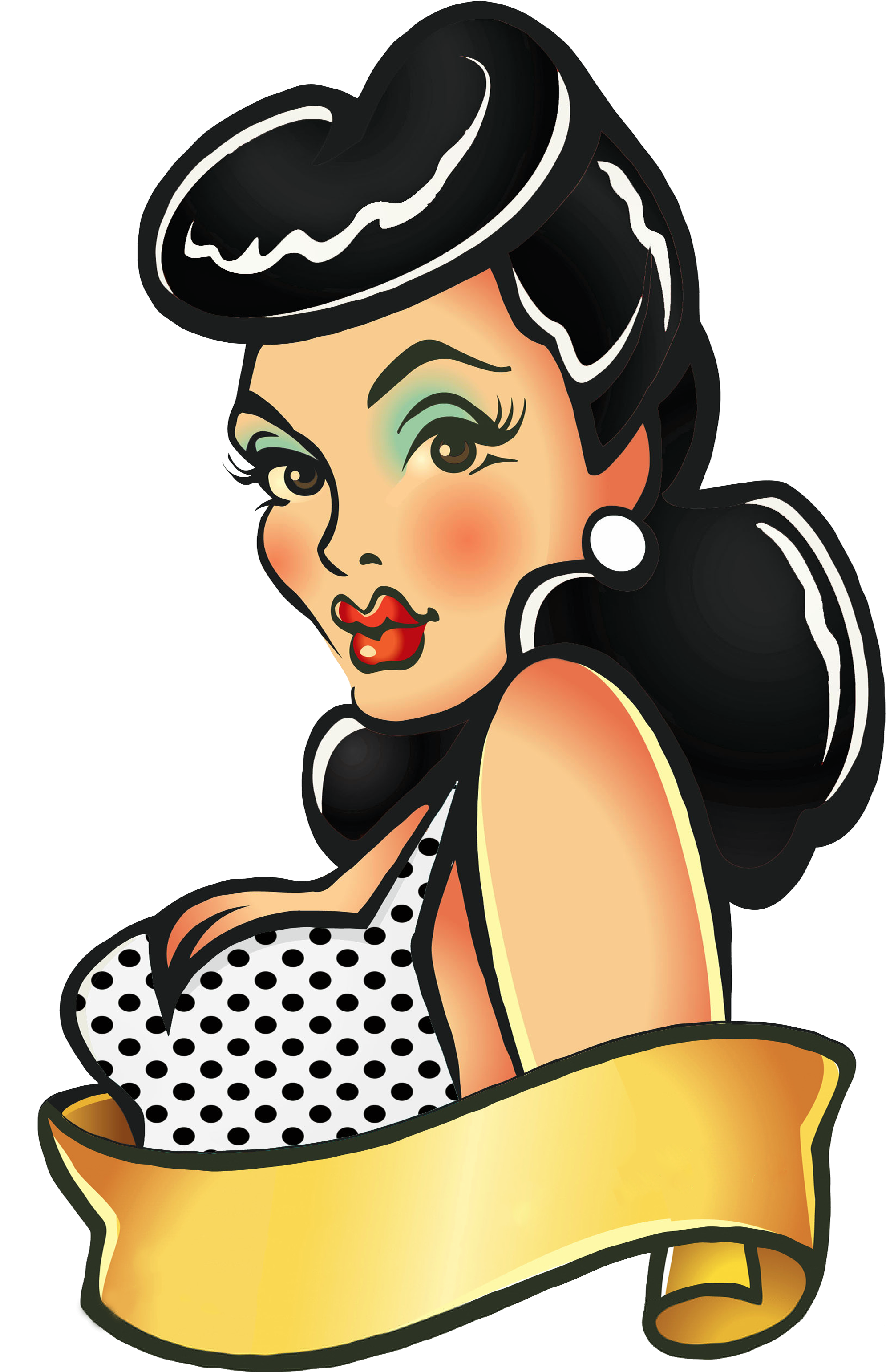Tattoo Clipart Greaser - Pin Up Girl Png (2550x3300)