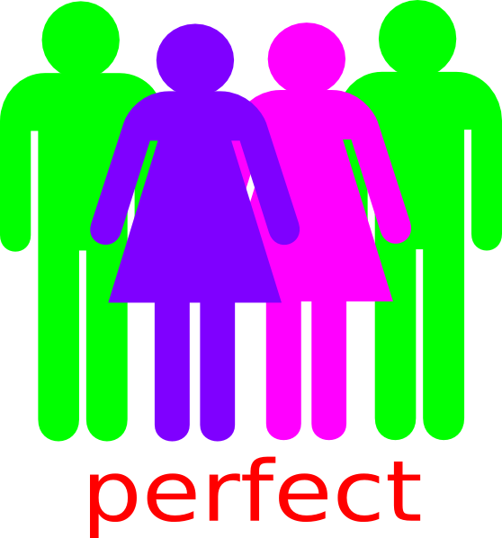 Boy And 2 Girls Stick Figure - Clip Art (558x598)