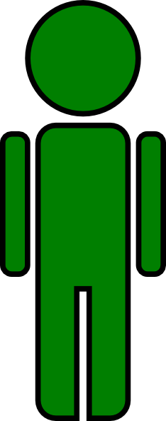 Stick Figure Man Green - Green Stick Figure Clip Art (234x590)