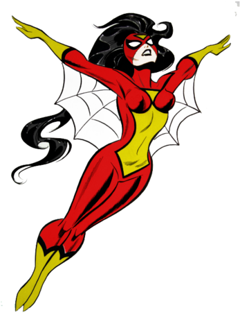 Spider Woman Png Pic - Spider Woman Bruce Timm (400x473)
