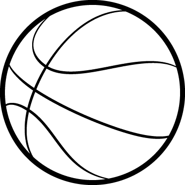 Basketball Outline Wall Kids Sticker - Balon De Basket Dibujo (374x374)