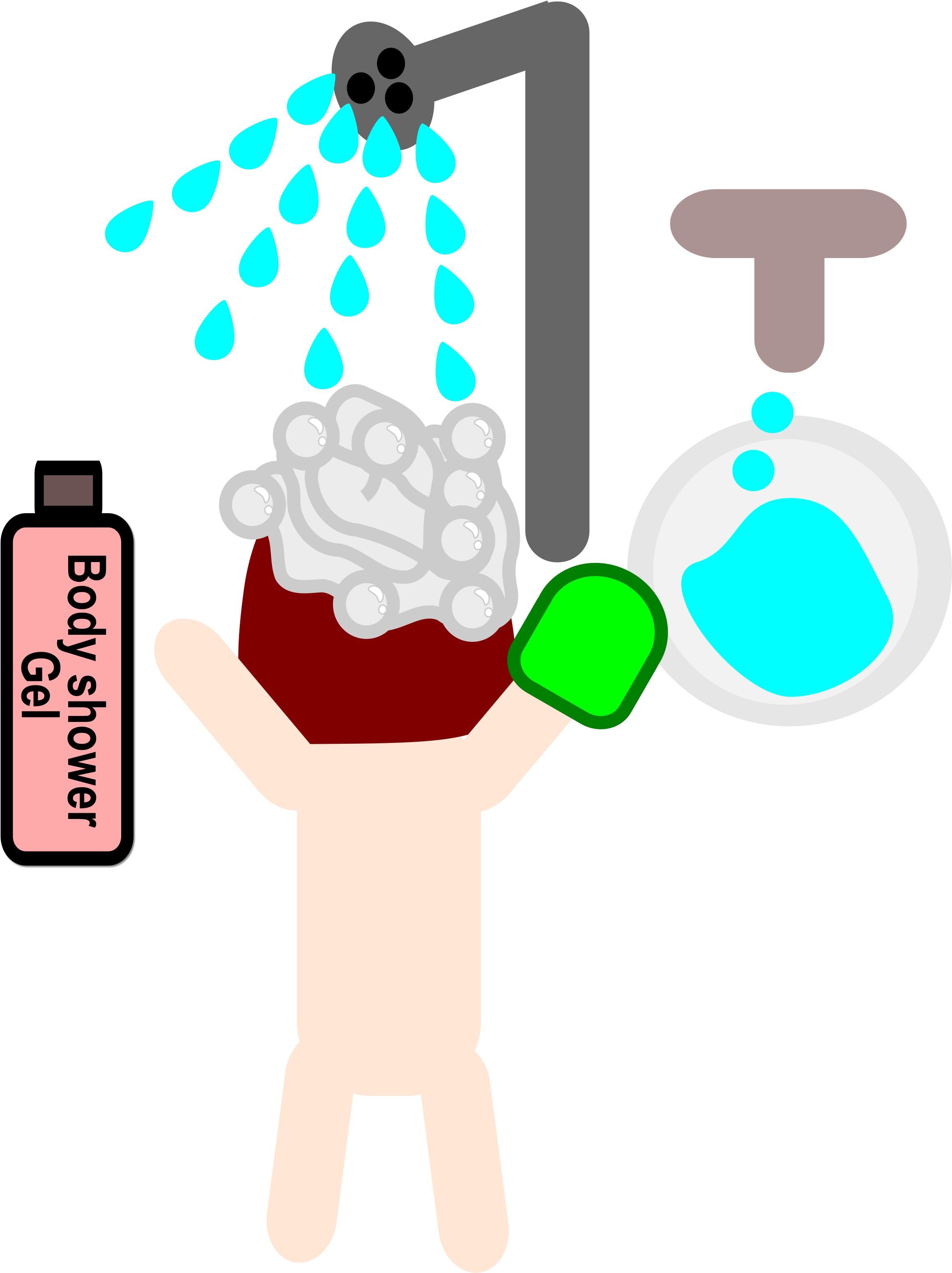 Girl Takes A Shower - Portable Network Graphics (2400x3394)
