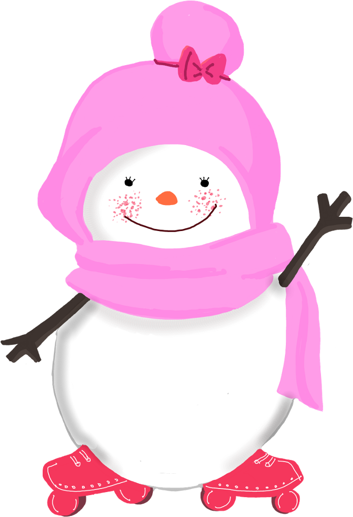 Snowman Snowmen Girl Sister Child Christmas Newyear - Cartoon (1024x1280)