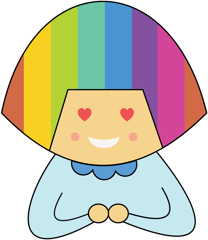 Rainbow Hair Clipart - Cartoon (900x1023)