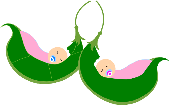 Two Pink Peas In A Pod Clip Art - Two Peas In A Pod Clip Art (600x361)