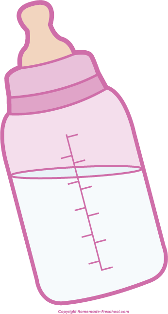 Baby Shower Clipart - Pink Baby Bottle Transparent (346x644)