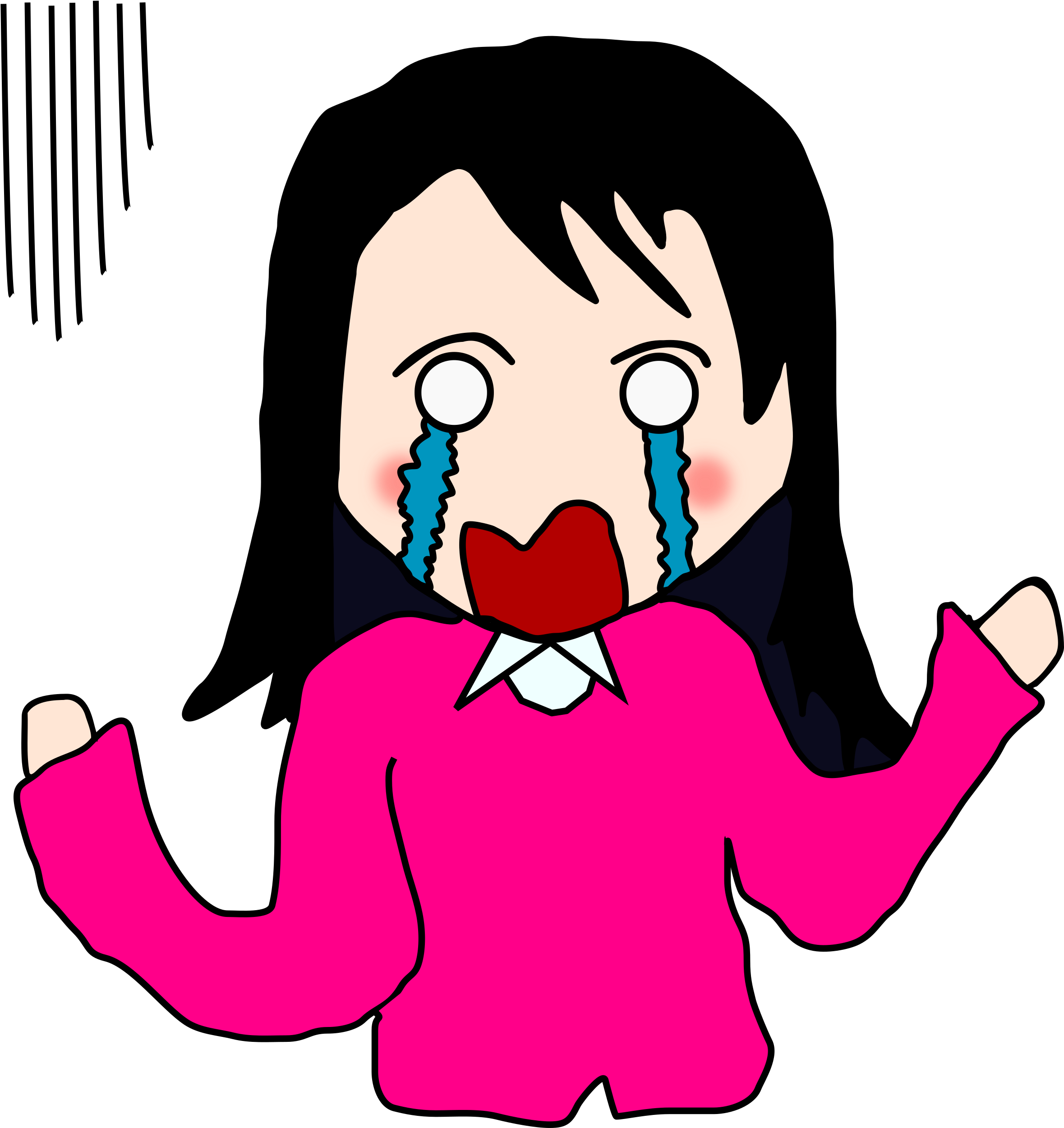 Crying Cartoon Woman (2400x2534)