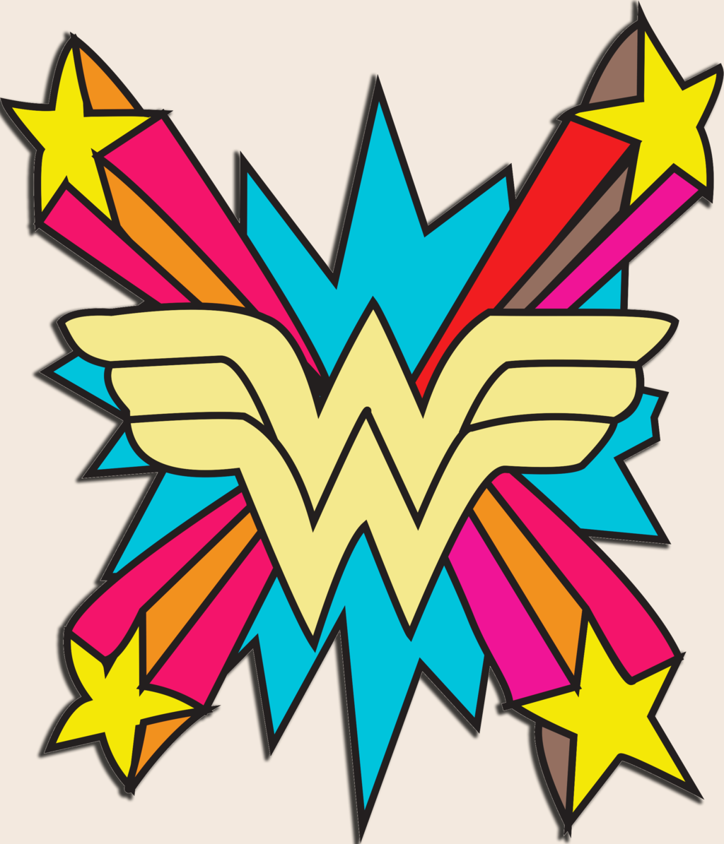 Wonder Woman Art Wonder Woman Clip Art - Vintage Wonder Woman Logo (1024x1195)