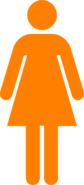 Orange Female Symbol Clip Art At Clker Com Vector Clip - Girl Bathroom Sign (270x588)
