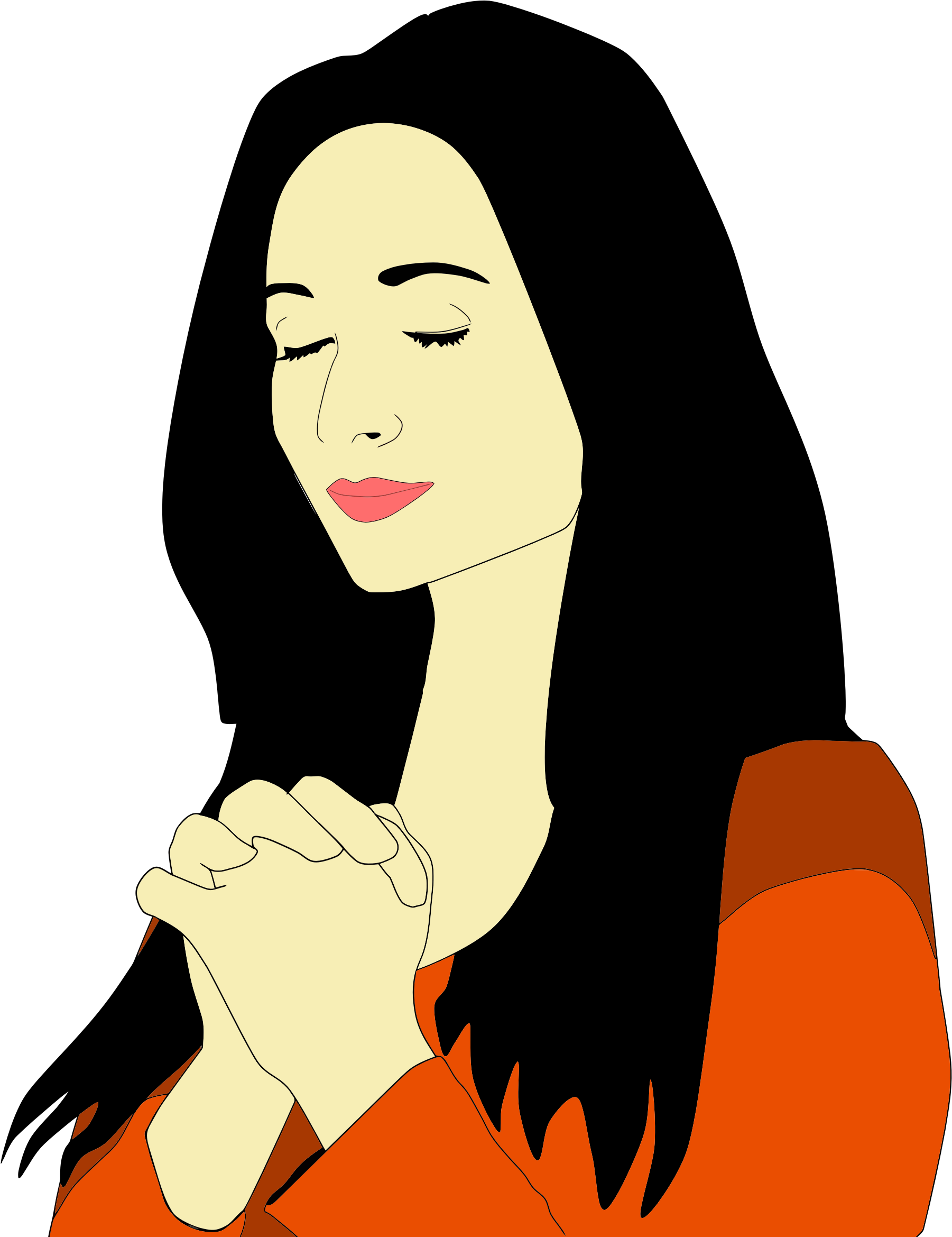 Prayer Together Clip Art - Woman Praying Png (1801x2339)
