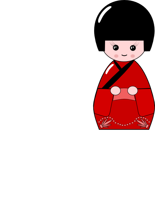 Japanese Kokeshi Doll Clipart - Japanese Kokeshi Dolls Free Clipart (512x699)