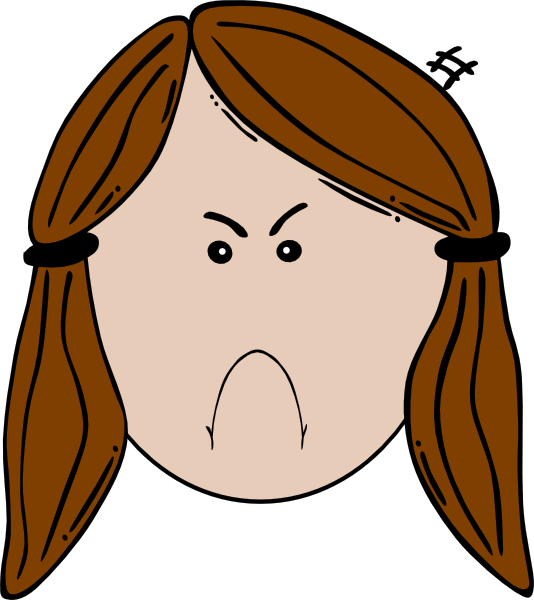 Sad Girl Face Cartoon (534x600)