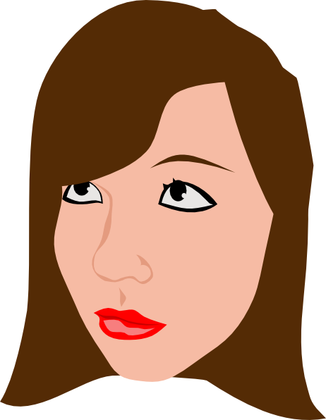 Pretty Brown Haired Girls Clipart (462x596)