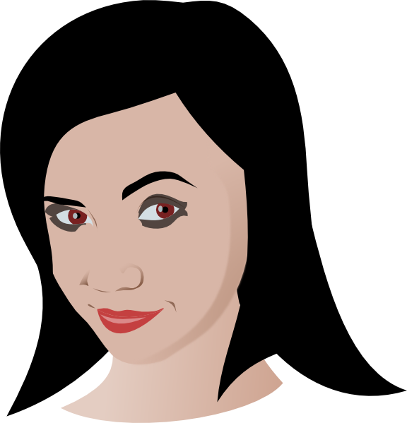 Girl With Brown Eyes Clipart (576x599)