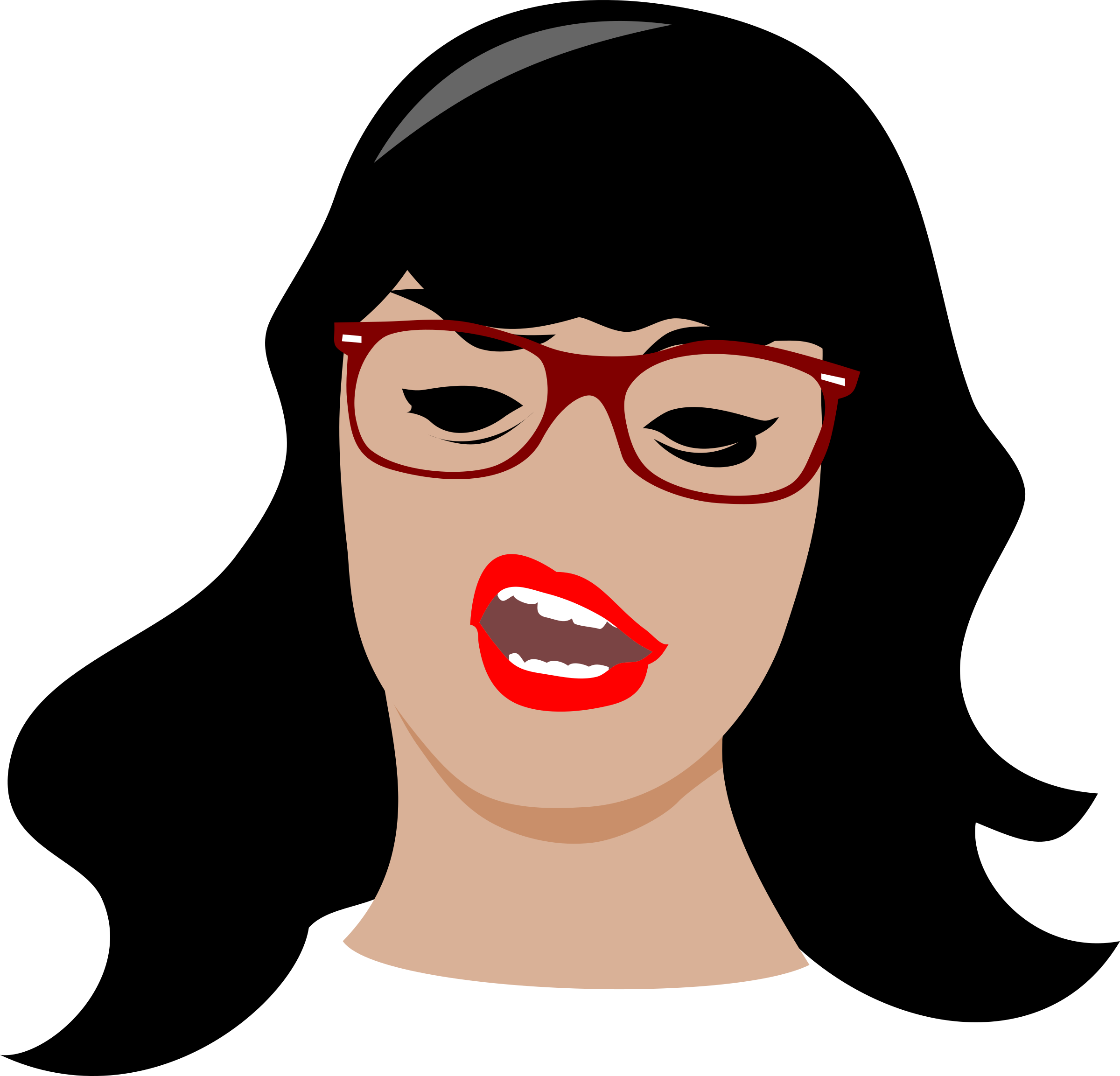 Brunette Clipart Lady Face - Arrogant Girl Clipart (2400x2306)