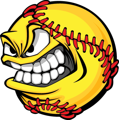 Great Neck Athletic Association - Baseball Face Cartoon Ball (400x405)