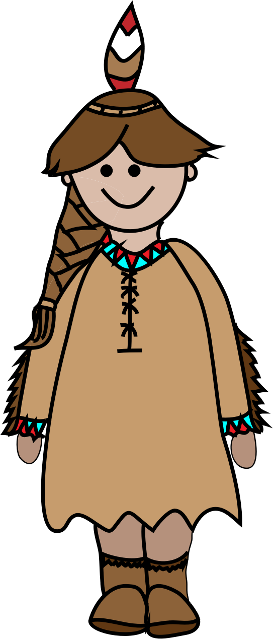 Indian Girl - Clip Art (543x1269)